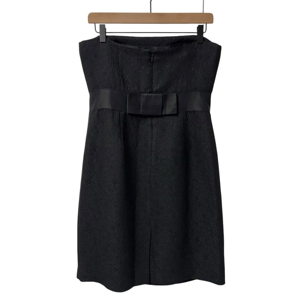 Ann Taylor Petites Black Strapless Wool Blend Jacquard Dress Size 10P - Picture 6 of 14